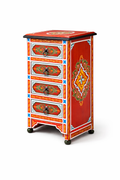 Marrakech crimson Hand-Painted bedside chest